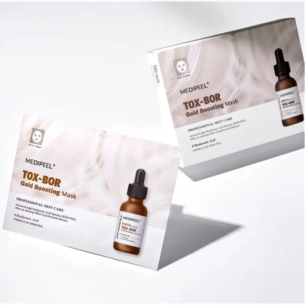 Інтенсивна маска для підвищення пружності шкіри Medi-Peel Tox-Bor Gold Boosting Mask 1 шт — антивікова корейська маска з золотом - изображение 2