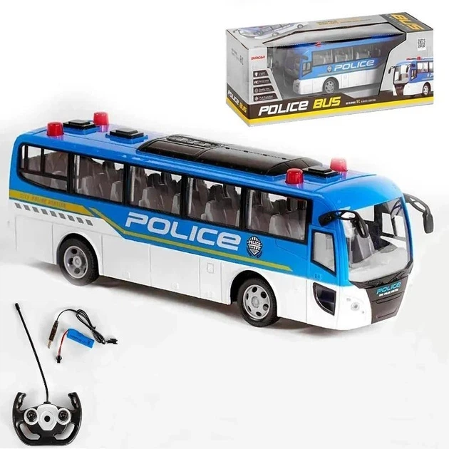 Радиоуправляемый автобус «Полиция» Star Toys — машинка на пульте с подсветкой, работающая от аккумулятора 666-690NA - Фото 1 Радиоуправляемый автобус «Полиция» Star Toys — машинка на пульте с подсветкой, работающая от аккумулятора 666-690NA - изображение 1