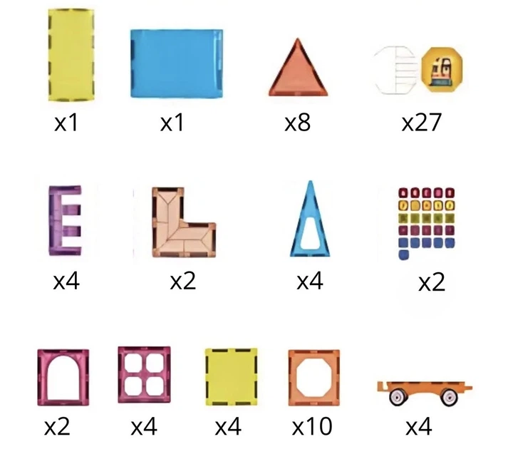 Klocki Magnetyczne 3D Woopie Zestaw Pociąg 71 elementów (46010) (5906280656010) - obraz 4