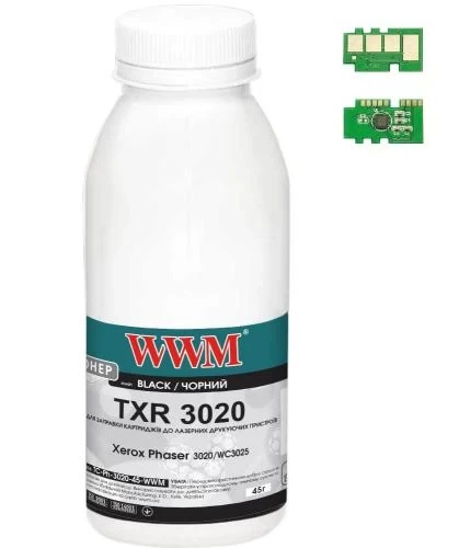 Тонер + чіп Xerox Phaser 3020, WorkCentre 3025, Black, 45 г, WWM (TC-Ph-3020-45-WWM) - Фото 1 Тонер + чіп Xerox Phaser 3020, WorkCentre 3025, Black, 45 г, WWM (TC-Ph-3020-45-WWM) - зображення 1