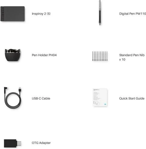 Планшет Huion Inspiroy 2S (H641P), Black - изображение 6