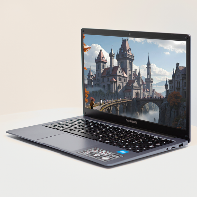 Ноутбук 14" Medion (Lenovo Group) Akoya E14223 | 10-е покоління Intel Celeron N4120 | RAM DDR4 4 ГБ | eMMC 128 ГБ | Intel UHD Graphics 600 | АКБ до 9 годин | Wi-Fi 5.0 | Bluetooth 5.1 | Win11 (5106) - Уценка - Фото 2 Ноутбук 14" Medion (Lenovo Group) Akoya E14223 | 10-е покоління Intel Celeron N4120 | RAM DDR4 4 ГБ | eMMC 128 ГБ | Intel UHD Graphics 600 | АКБ до 9 годин | Wi-Fi 5.0 | Bluetooth 5.1 | Win11 (5106) - Уценка - изображение 2