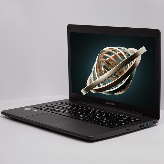 Ноутбук 14" Medion (Lenovo Group) E14409 | Intel Core i3-1005G1 | (1920x1080) FullHD | RAM DDR4 4 ГБ | SSD 128 ГБ | Intel Graphics | LTE | HDMI + VGA | LAN (RJ-45) | Win10 (5179) - Уцінка - зображення 2