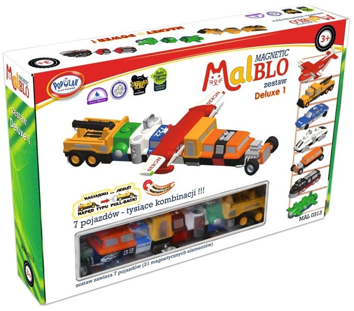 Zestaw zabawek magnetycznych MalBlo Magnetic Deluxe 1 MAL 0313 (755828603130) - obraz 10