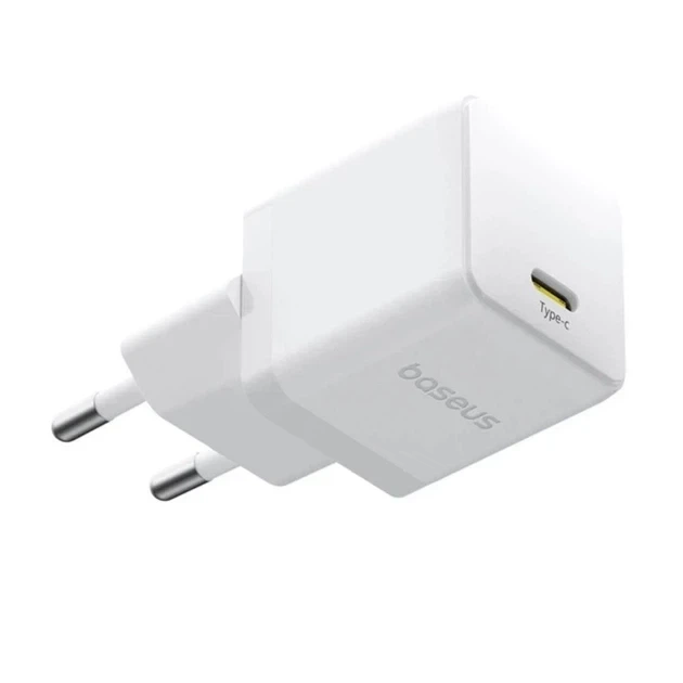 Мережевий зарядний пристрій Baseus Palm Fast Charger Type-C 20W with Cable Type-C to Lightning E0116400 White - зображення 3