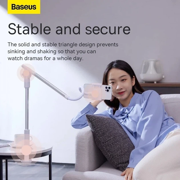 Держатель для телефона Baseus Unlimited Adjustment Lazy Phone Holder SULR-0S Silver - изображение 8