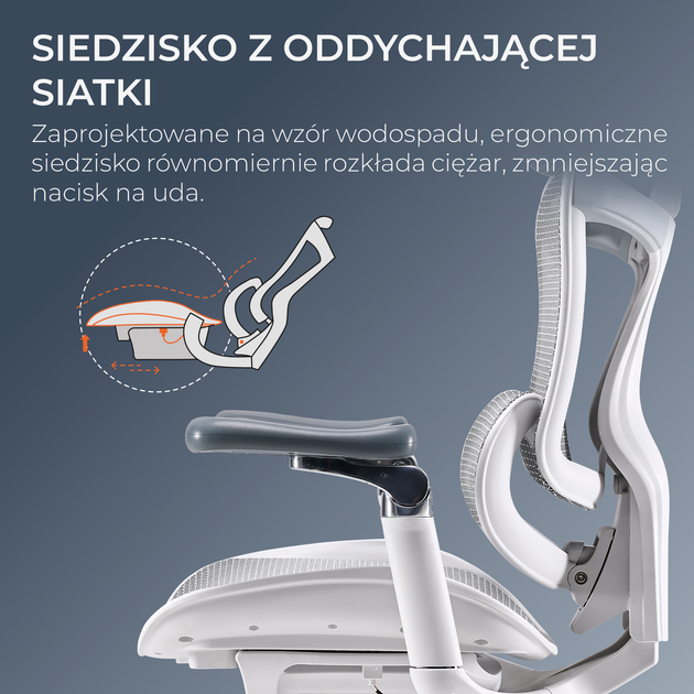 Fotel biurowy SIHOO DORO C300 Pro Mesh White (DORO-C300-PRO-M102) - obraz 11