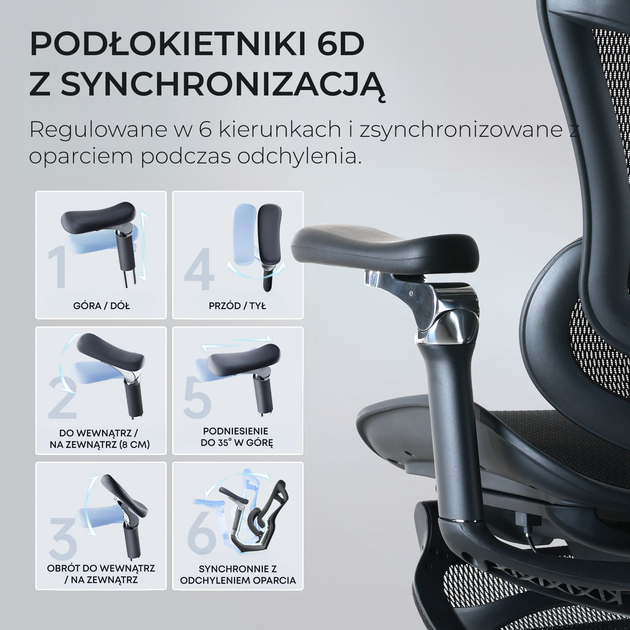 Fotel biurowy SIHOO DORO C300 Pro Mesh Black (DORO-C300-PRO-M101-JT) - Zdjęcie 12 Fotel biurowy SIHOO DORO C300 Pro Mesh Black (DORO-C300-PRO-M101-JT) - obraz 12