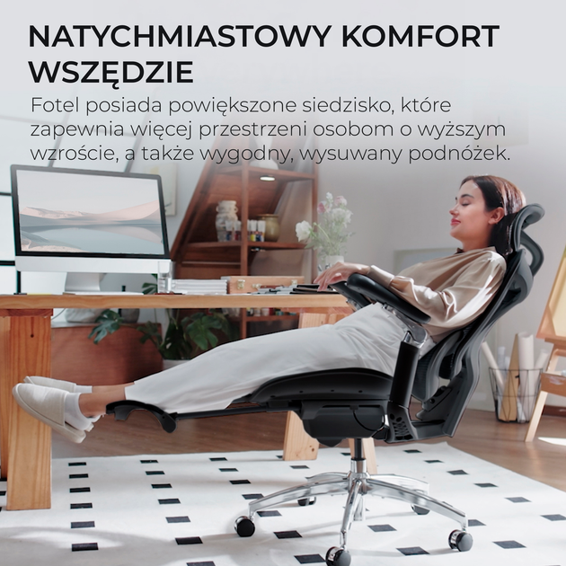 Fotel biurowy SIHOO DORO C300 Pro Mesh Black (DORO-C300-PRO-M101-JT) - Zdjęcie 19 Fotel biurowy SIHOO DORO C300 Pro Mesh Black (DORO-C300-PRO-M101-JT) - obraz 19