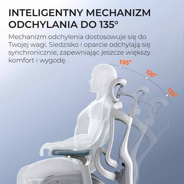 Fotel biurowy Sihoo DORO C300 Pro Mesh White (DORO-C300-PRO-M102-JT) - Zdjęcie 15 Fotel biurowy Sihoo DORO C300 Pro Mesh White (DORO-C300-PRO-M102-JT) - obraz 15