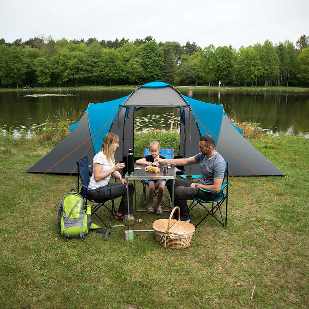 Кемпінгова палатка NILS CAMP NC6431 HIGHLAND IV сіро-блакитний - зображення 13