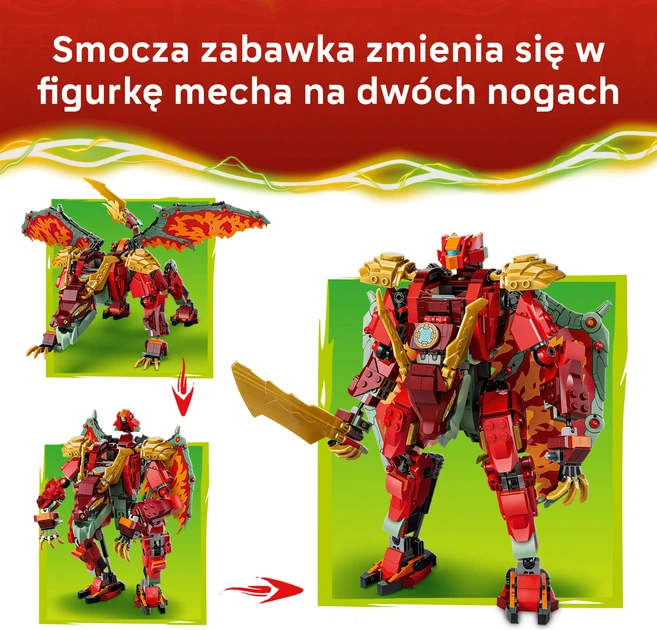 Конструктор LEGO Ninjago Дракон-трансформер Вайлдфаєр 821 деталь (71868) - зображення 4