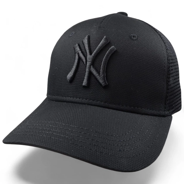 Бейсболка мужская snapback коттоновая с сеткой и вышевкой NYчерная весна-лето р.57-59 - Фото 1 Бейсболка мужская snapback коттоновая с сеткой и вышевкой NYчерная весна-лето р.57-59 - изображение 1