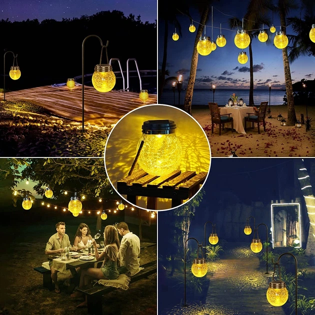 Декоративный хрустальный стеклянный LED шар для террасы garden light jar - изображение 3