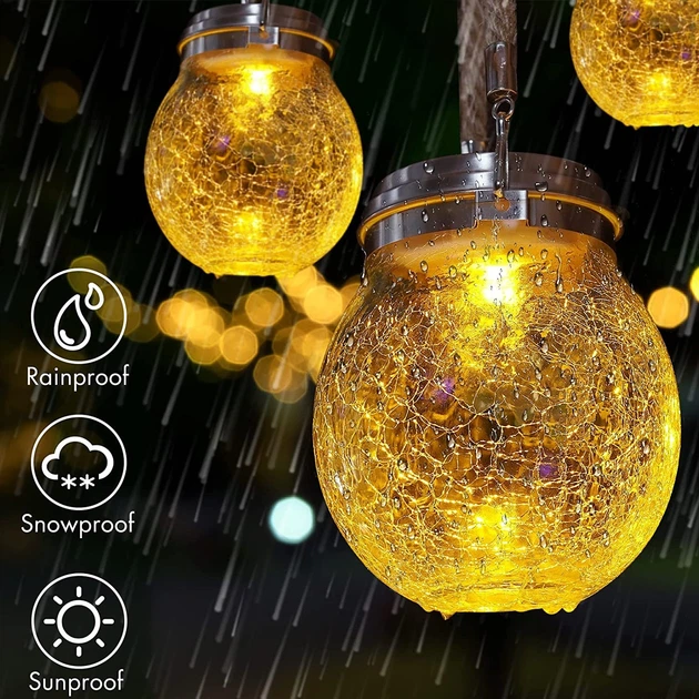 Декоративный хрустальный стеклянный LED шар для террасы garden light jar - изображение 5