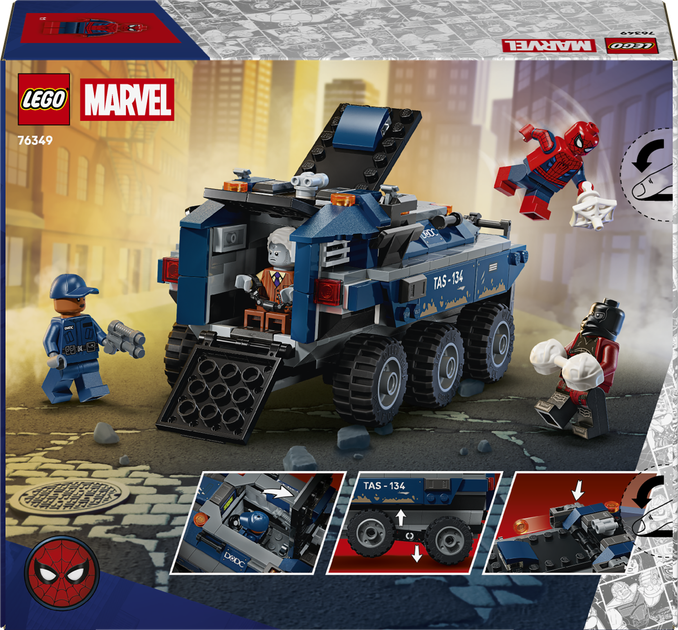Конструктор LEGO Super Heroes Переслідування Людиною-Павуком машини для перевезення злочинців 367 деталей (76349) - Фото 9 Конструктор LEGO Super Heroes Переслідування Людиною-Павуком машини для перевезення злочинців 367 деталей (76349) - зображення 9