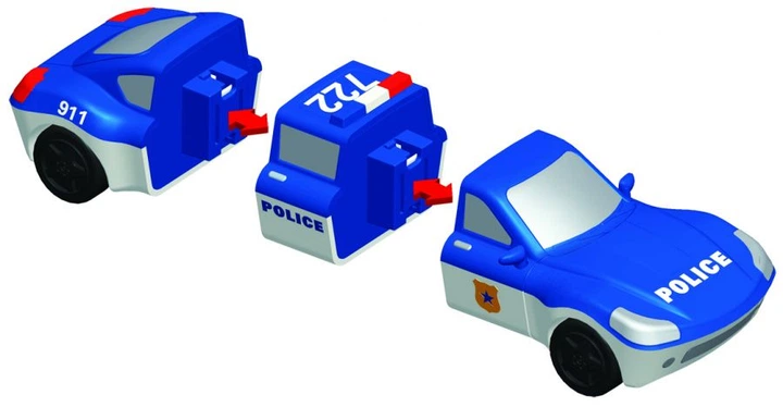 Zestaw zabawek magnetycznych MalBlo Magnetic Pojazdy Policyjne MAL 0316 (755828603161) - obraz 3