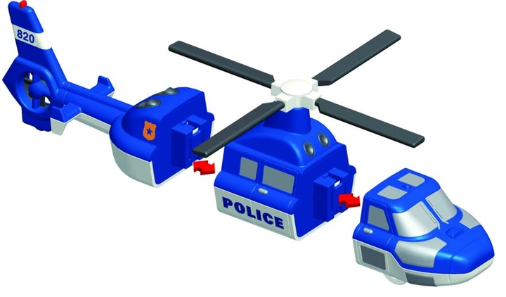 Zestaw zabawek magnetycznych MalBlo Magnetic Pojazdy Policyjne MAL 0316 (755828603161) - obraz 4