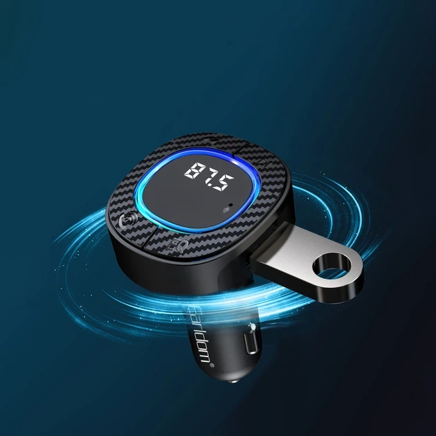 Автомобильный FM модулятор MP3 с быстрой зарядкой 3.1A и RGB подсветкой — Earldom ET-M106 Black (786273) - изображение 4