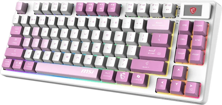 Klawiatura bezprzewodowa MSI Forge GK600 TKL Wireless Violet (S11-43USQ01-HH9) - obraz 2