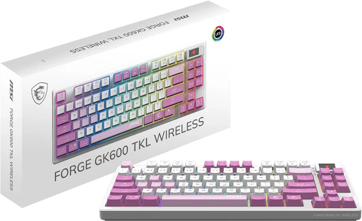 Klawiatura bezprzewodowa MSI Forge GK600 TKL Wireless Violet (S11-43USQ01-HH9) - obraz 5