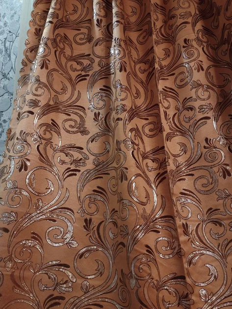 Шторная Ткань с Рисунком Кофейного цвета, ширина 1,45м, для зала, для гостиной, для спальни, для загородного дома - Фото 3 Шторная Ткань с Рисунком Кофейного цвета, ширина 1,45м, для зала, для гостиной, для спальни, для загородного дома - изображение 3