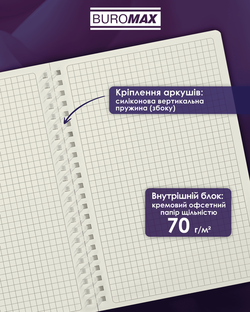 Тетрадь для записей Buromax Arabeski A5 80 листов в клетку пластиковая обложка (BM.2587-48) - Фото 5 Тетрадь для записей Buromax Arabeski A5 80 листов в клетку пластиковая обложка (BM.2587-48) - изображение 5