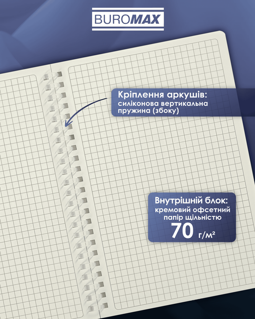 Тетрадь для записей Buromax Arabeski A5 80 листов в клетку пластиковая обложка (BM.2587-30) - Фото 5 Тетрадь для записей Buromax Arabeski A5 80 листов в клетку пластиковая обложка (BM.2587-30) - изображение 5