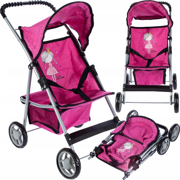 Wózek spacerówka dla lalek MalPlay Little Princess 102854 Rose (5901924217510) - Zdjęcie 1 Wózek spacerówka dla lalek MalPlay Little Princess 102854 Rose (5901924217510) - obraz 1