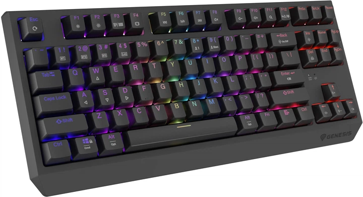 Klawiatura przewodowa Genesis Thor 230 TKL Wireless Outemu Silent Lemon Black (NKG-2108) - obraz 3