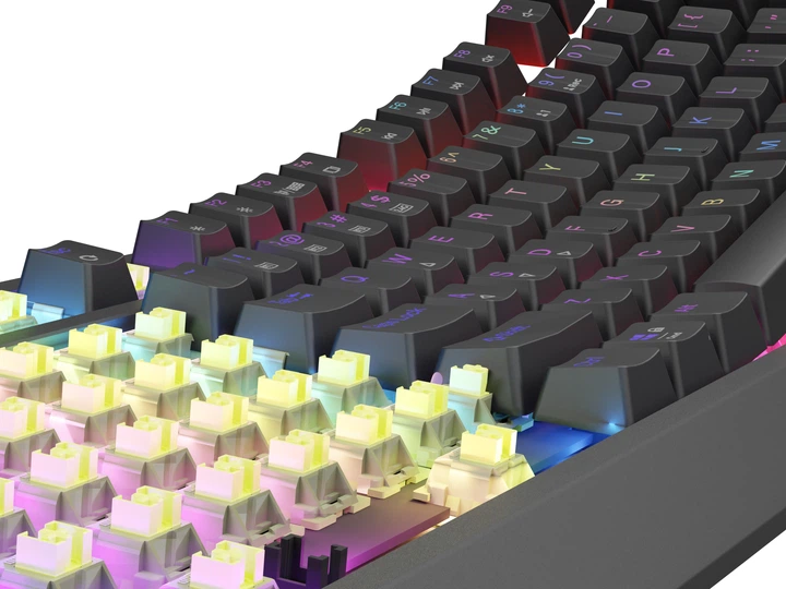 Klawiatura przewodowa Genesis Thor 230 TKL Wireless Outemu Silent Lemon Black (NKG-2108) - obraz 16