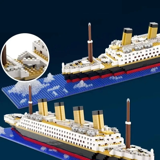 Конструктор Большой корабль Titanic (Титаник) 1878+ деталей мини кубик - изображение 2