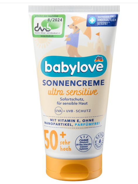Дитячий сонцезахисний крем для ультрачутливої шкіри, Babylove Ultra Sensitive OF50+75 мл - Фото 1 Дитячий сонцезахисний крем для ультрачутливої шкіри, Babylove Ultra Sensitive OF50+75 мл - изображение 1