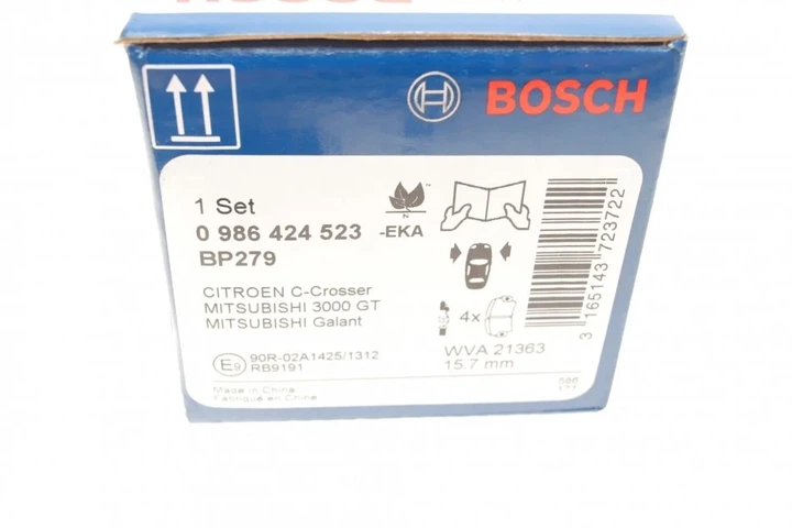 Колодки гальмові BOSCH 0 986 424 523 Mitsubishi Pajero, Lancer, Galant, Outlander, L200 X3511003, V9118M006, MZ690349 - зображення 9
