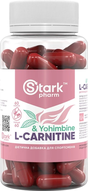 yohimbine and l carnitine Жиросжигатель Stark L-Carnitine & Yohimbine 60 капсул (L-карнитин и  йохимбин) (4001) – фото, отзывы, характеристики в интернет-магазине ROZETKA  от продавца: JERBY