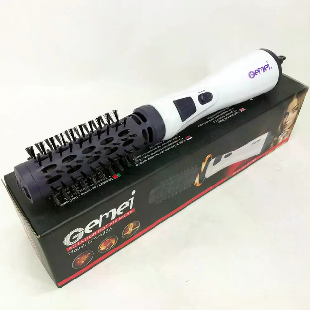 Фен-щетка Gemei GM-4826 1000W, вращающаяся, для укладки и объема - изображение 5