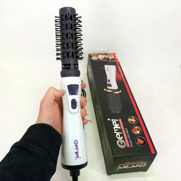 Фен-щетка Gemei GM-4826 1000W, вращающаяся, для укладки и объема - изображение 7