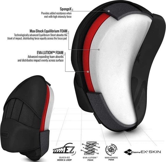 Лапы RDX FOCUS PAD черные для тренировок кожаные фокус-рукавицы унисекс для бокса и карате - Фото 4 Лапы RDX FOCUS PAD черные для тренировок кожаные фокус-рукавицы унисекс для бокса и карате - изображение 4