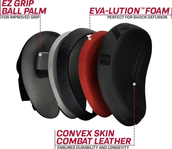Лапы RDX FOCUS PAD черные для тренировок кожаные фокус-рукавицы унисекс для бокса и карате - Фото 6 Лапы RDX FOCUS PAD черные для тренировок кожаные фокус-рукавицы унисекс для бокса и карате - изображение 6