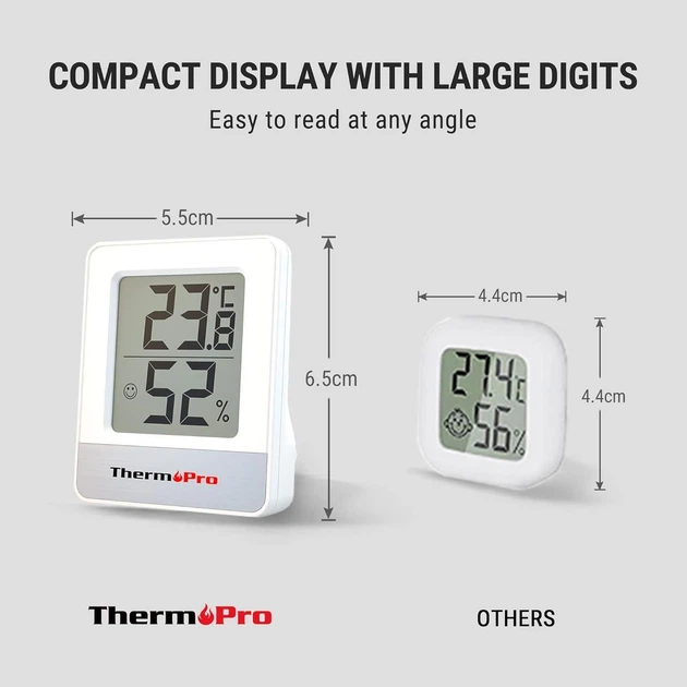 Термометр-гигрометр ThermoPro TP49W-3 цифровой с индикатором комфорта - Фото 2 Термометр-гигрометр ThermoPro TP49W-3 цифровой с индикатором комфорта - изображение 2