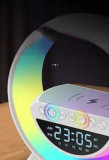 Настільна смарт лампа-нічник з бездротовою зарядкою та Bluetooth-колонкою G-SmartLED RGB Night Light - зображення 3