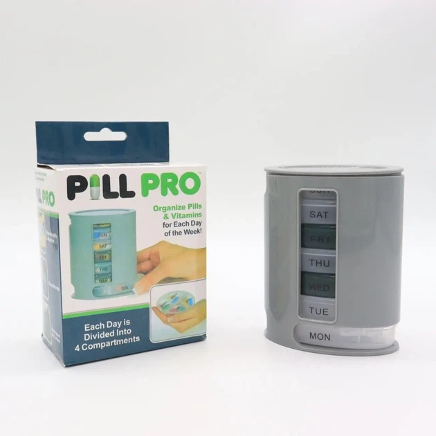 Органайзер для таблеток на 7 дней PILL PRO, Контейнер для таблеток и витаминов, Таблетница на неделю для лекарств - Фото 1 Органайзер для таблеток на 7 дней PILL PRO, Контейнер для таблеток и витаминов, Таблетница на неделю для лекарств - изображение 1