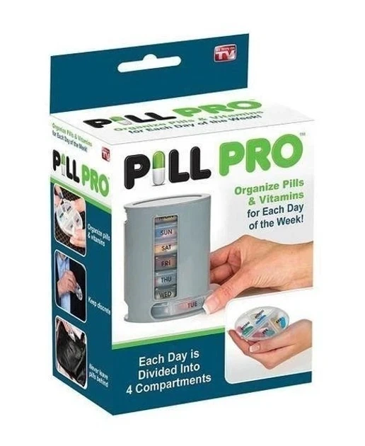 Органайзер для таблеток на 7 дней PILL PRO, Контейнер для таблеток и витаминов, Таблетница на неделю для лекарств - Фото 3 Органайзер для таблеток на 7 дней PILL PRO, Контейнер для таблеток и витаминов, Таблетница на неделю для лекарств - изображение 3