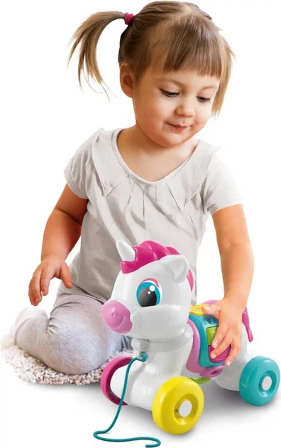  Іграшка-каталка Clementoni Baby Єдиноріг зі звуковими ефектами (000-17813) (8005125178131) - зображення 4
