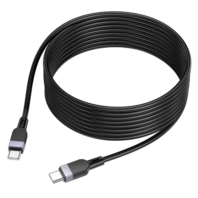 Кабель HOCO X109 Energy USB Type-C to USB Type-C 60W, силіконовий кабель для швидкої зарядки та передачі даних, 3 м, чорний - зображення 3