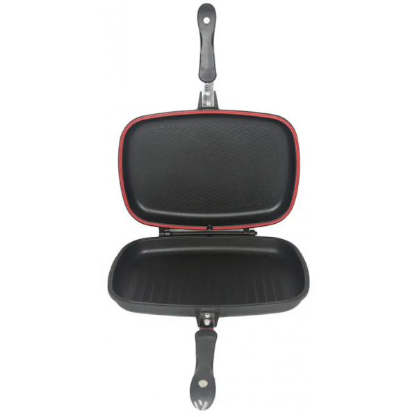 Сковорода гриль подвійна 32 см, / Антипригарна сковорідка гриль Double grill Pan (L) - зображення 7