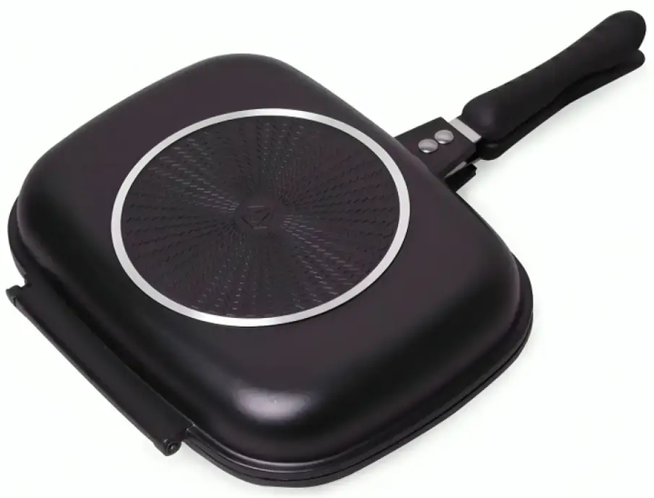 Сковорода гриль подвійна 32 см, / Антипригарна сковорідка гриль Double grill Pan (L) - зображення 8