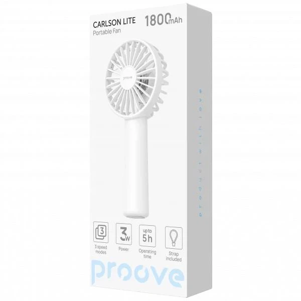 Портативный вентилятор Proove Carlson Lite 1800mAh белый (PFCL03002002) - изображение 5