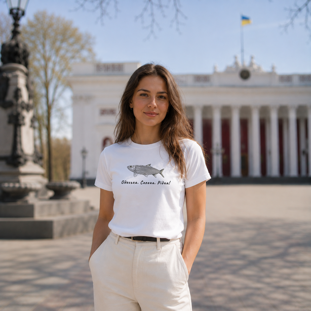 Футболка чоловіча з принтом ТiШОТКА Одеська. Солона. Рідна! Українська версія XL Білий Стандарт (1013278593) - Фото 2 Футболка чоловіча з принтом ТiШОТКА Одеська. Солона. Рідна! Українська версія XL Білий Стандарт (1013278593) - зображення 2
