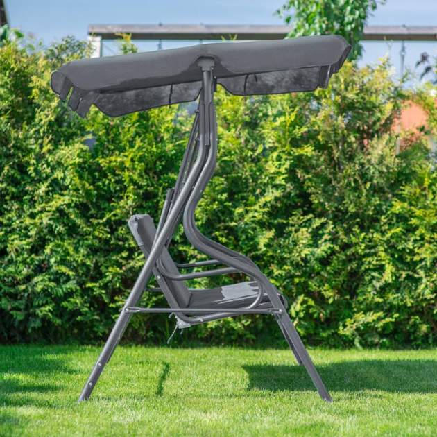 Качеля садова 4P Garden 180х110см посилена 3 х місна металева з тентом з м'яким диваном для дачі саду саду будинку С - зображення 2